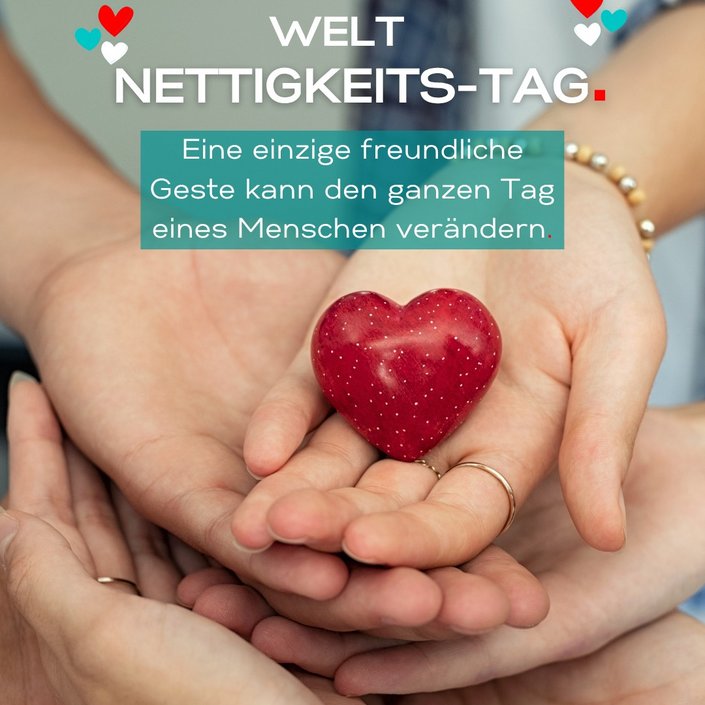 Heute ist #WorldKindnessDay - also der perfekte Anlass, nett zu sein! 💛
Sag jemandem etwas Nettes. Halte die Tür auf....